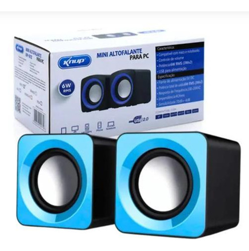 Caixa De Som Amplificada Knup Kp 609 3w Azul