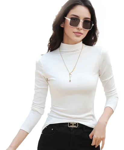 Playera cuello alto mujer cheap