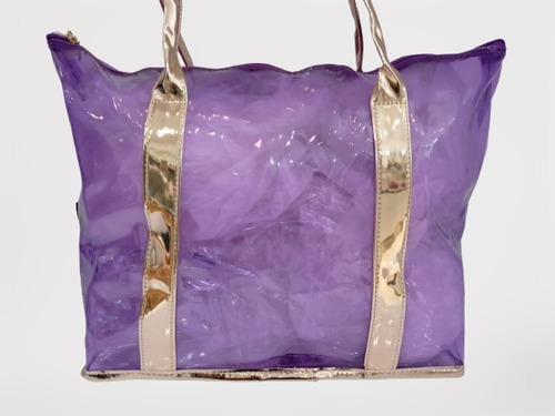 Bolsa Nécessaire Transparente Com Alça Ruby's Cor Lilás