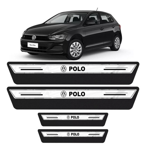 Soleira Protetor Porta Platinum Novo Volks Polo 2018 - Prata