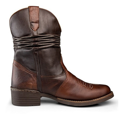 Bota Texana Country Masculina Café Sanfonada Cowboy Texas