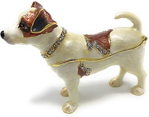 Kubla Crafts Esmaltado Jack Russell Terrier Perro Caja De La