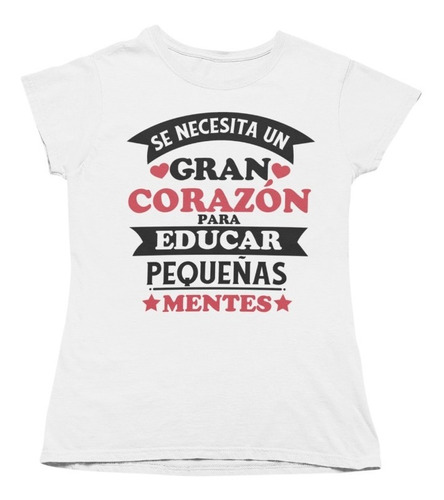 Playera Regalo Para Maestra - Un Gran Corazón   - Anli