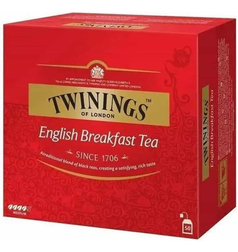 Té Twinings English Breakfast 50 Saquitos