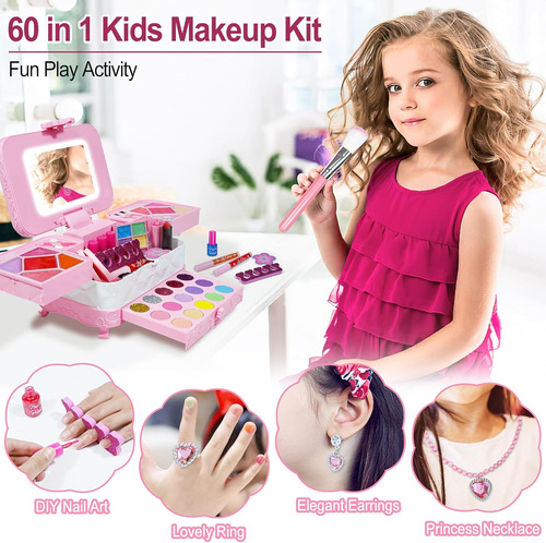 Kit De Maquillaje Para Niñas Con Espejo De Maquillaje Ilumin