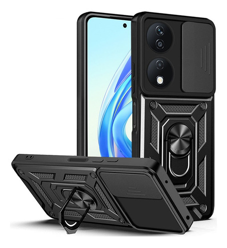 For Honor X7b Slide Cover Rugged Stand Hard Shockproof Case