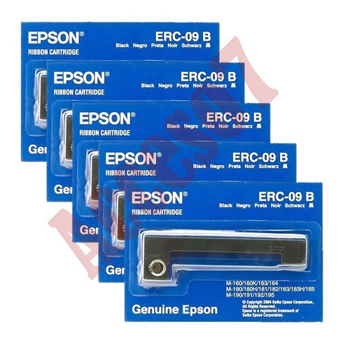 5 Cintas Original Epson Erc-09b Negro Para M-160 160k 163 164 180 180h 181 182 183 183h 185 190 191 192 195 Ncr-2000