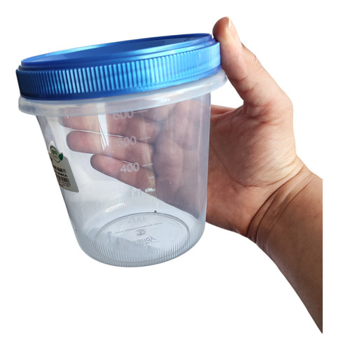 Envase Contenedor Plástico Tapa De Rosca 600ml X 6unidades Color Transparente