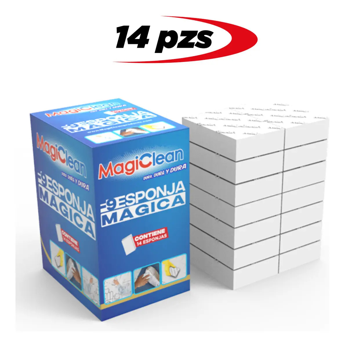 14 Pzas Esponja Fibra Mágica Borrador 100% Melamina Magiesponja F9
