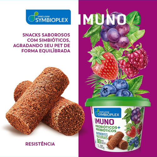 Petisco Mini Snack P/ Cães Symbioplex Spin Pet 135g - Imuno