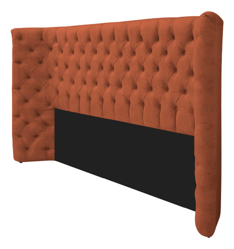 Kit Cabeceira E Calçadeira Baú Queen Everest P02 160cm Suede Cor Terracota