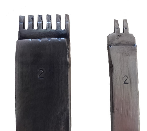 Imagen 3 de 3 de Herramienta Tenedor Marcador Puntadas Cuero 2 Mm 6 Dientes