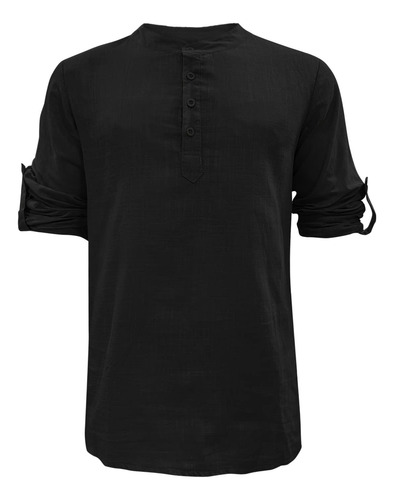 Camisa Para Hombre Vestido Manga Larga Boton Abajo Algodon