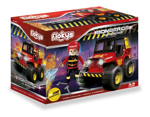 Imagen 6 de 10 de Rasti Set Floky Estación Bombero + Jeep Bombero