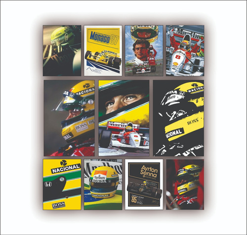 Ayrton Senna Da Silva F1 Colección Poster Metálico  