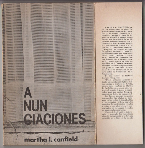 1976 Martha Canfield Anunciaciones 1a Edicion Dedicado Raro