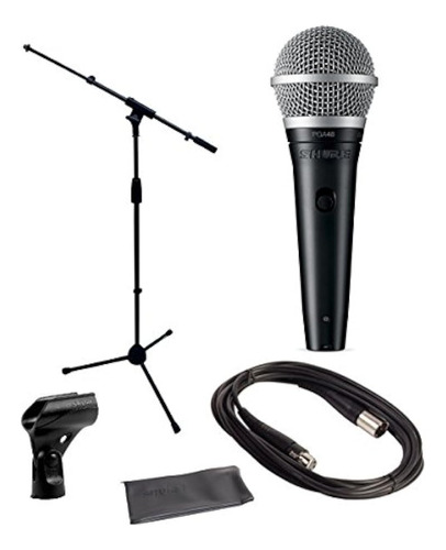 Paquete De Microfono Shure Pga48 Con Soporte De Microfono Y