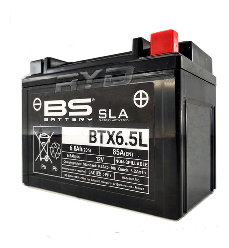Bateria Motomel Xmm 250 Btx6.5l Ytx6.5l Bs Battery Gel Ryd