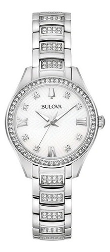 Reloj Bulova 96l311 Cristales Dama Ts Color de la correa Plateado Color del bisel Plateado Color del fondo Blanco