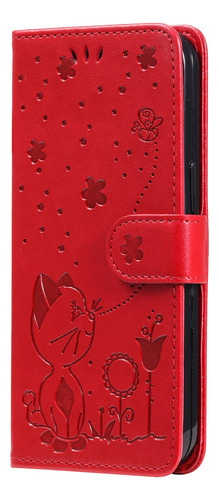 Funda Tipo Cartera Para Huawei Honor Series, De Piel Sintética De Alta Calidad, Con Tapa Y Ranura Para Tarjetas, Color Rojo