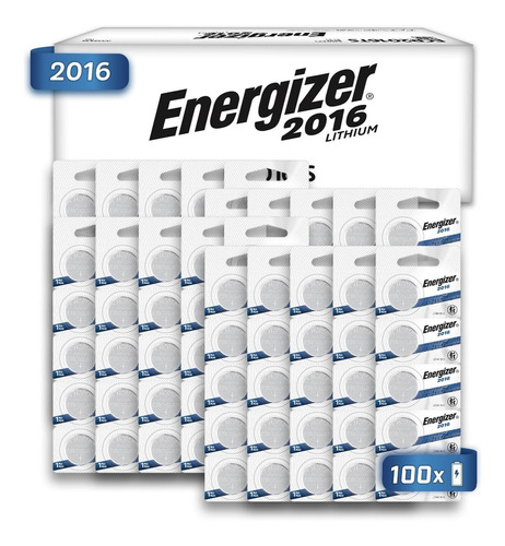 Pila Boton Energizer 2016 Litio Tira 100 Unidades