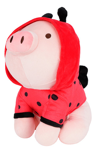 Miniso Peluche Cerdito Disfrazado De Catarina Felpa Rojo 21x