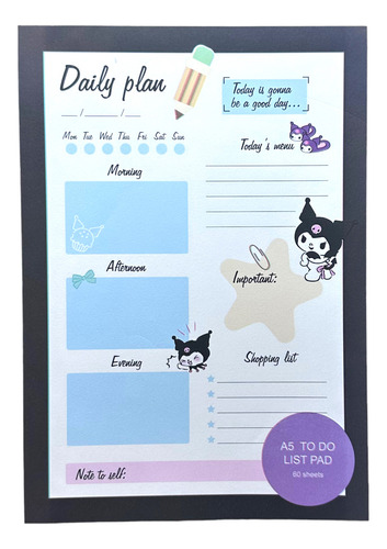 Planner Agenda Cinamonroll Kuromi Planificador Diario 60pg