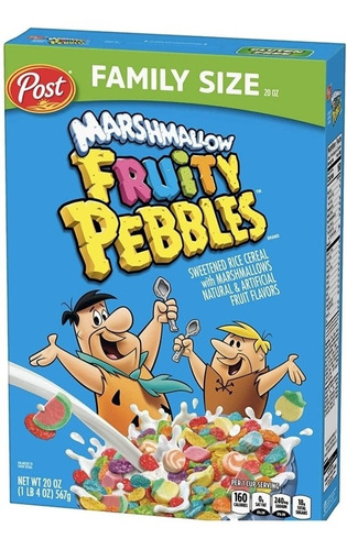 Cereal Post Fruity Pebbles Marshmallow Family Size 567g.