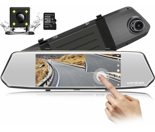 7 Pantalla Tactil Respaldo Mirror Dash Cam 1080p Lente Atra