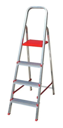 Imagen 1 de 2 de Escalera De Aluminio Plegable Tijera 4 Escalones Lusqtoff