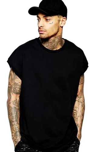 Camiseta Sleevless Manga Japonesa Black Stecchi