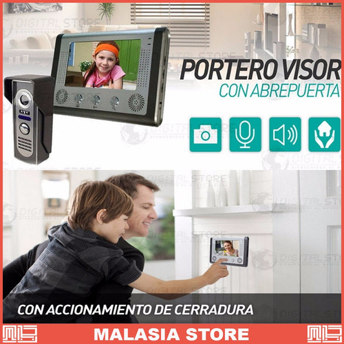 Imagen 2 de 10 de Portero Visor Electrico Timbre Pantalla Lcd 7 Con Camara Ir