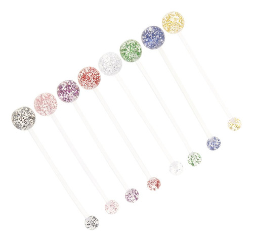 8x Anillos Barra Stud Botón Para Cuerpo Vientre 1.6mm 14g