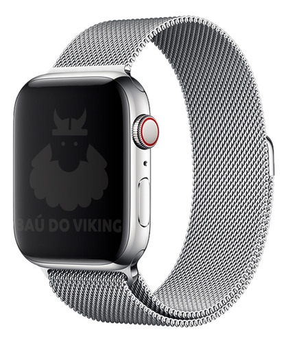 Pulseira Aço Milanês Milanese P/ Apple Watch 42mm 38mm 44mm Cor Prata Largura 42 Mm