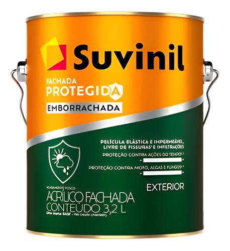 Tinta Emborrachada Fachada Protegida Suvinil 3 Lt Suvinil Acabamento Fosco Cor Algodão Egipicio