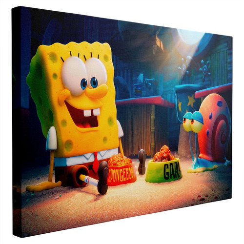 Cuadro Gary Y Bob Esponja En Un Heroe Al Rescate 30x20