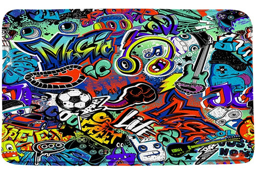Moderno Abstracto Graffiti Alfombra De Baño Colorido Creativ