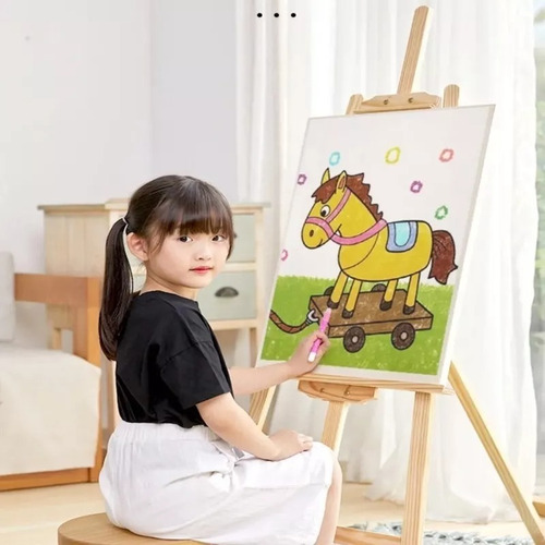 Kit De Arte Pintura Atril 120cm Acrílico Bastidor Set 7 Pcs