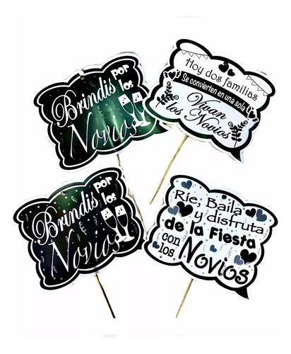 10 Letrero Selfie Carton Photo Boda Props Batucada Partynice
