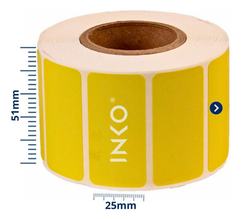 10 Rollos Etiqueta Térmica Amarilla 51x25mm 2x1 PLG C/1000 Color Amarillo