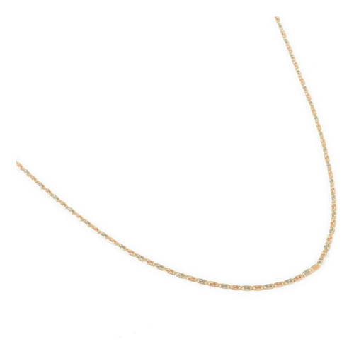 Cadena Valentina Shiny Star Tritono 2mm Oro Solido 10k 55cm Color Dorado