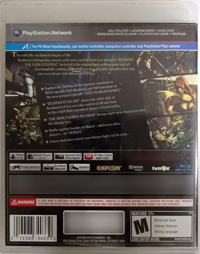 Jogo Ps3 Resident Evil 5 Gold Edition Fisico Usado C Manual (Usado)