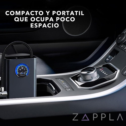 Compresor Inflador Portátil Inalámbrico para Llantas de Auto y Varios Bomba de Aire Negra
