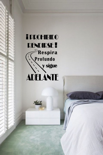 Imagen 1 de 3 de Prohibido Rendirse Frase Motivacional Vinilo Decorativo