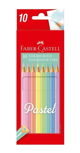 10 Lápices De Colores Pastel Triangulares Faber Castell