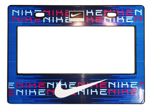 Portaplaca Para Moto Nike Azul Premium 22.5 X 16.3cm
