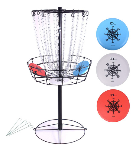 Cesta Golf Disco Metal Portatil Objetivo Volador Practica