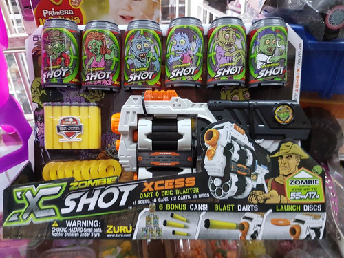 X-shot Zombie Original Pistola Dual Lanza Dardos Y Discos