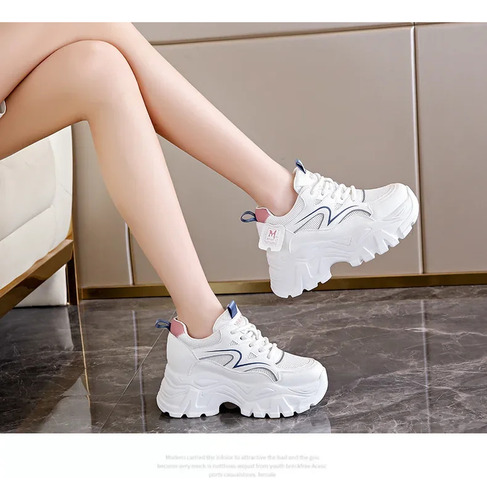 Zapatos Blancos De Tacón Alto Con Fondo Grueso De Verano Par