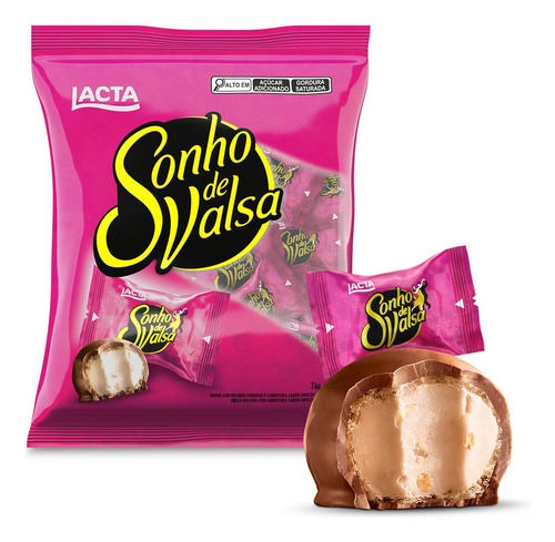 Bombom Cremoso Sonho De Valsa Pacote 1kg 50 Unidades Lacta